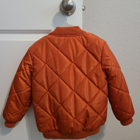 Boys Orange Puffer Jacket Size 4-5 - Picture 3 of 3